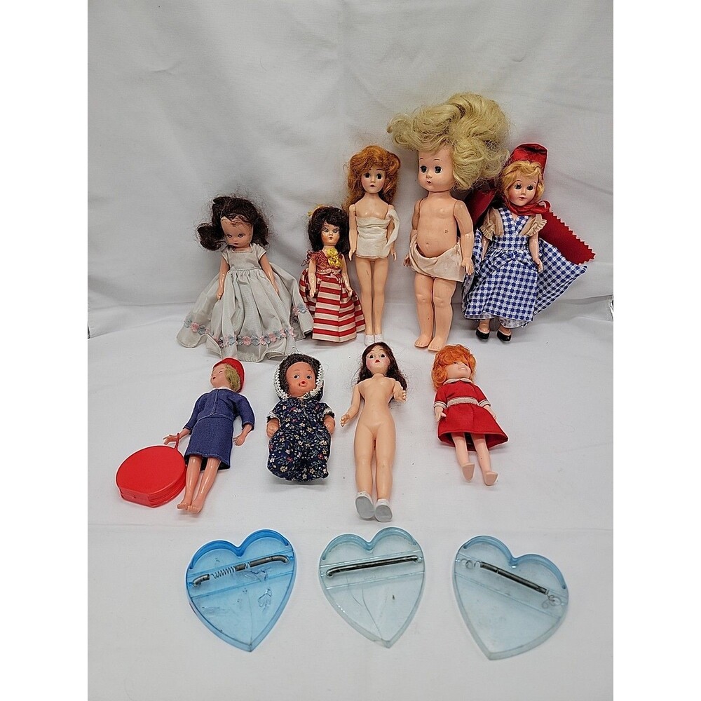 Vintage Doll Lot Of 9 Various Sizes 50's, 60's